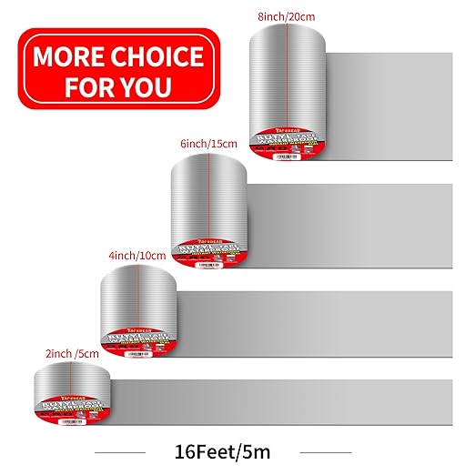 TAPEBEAR 30 Rolls Butyl Tape Waterproof Sealing Tape 2inch x16feet, Upgraded Aluminum Foil Tape Heavy Duty for RV Repair, Awning, Window, Glass & EDPM Roof Leak Patching, Boat and Pipe Sealing, Silver