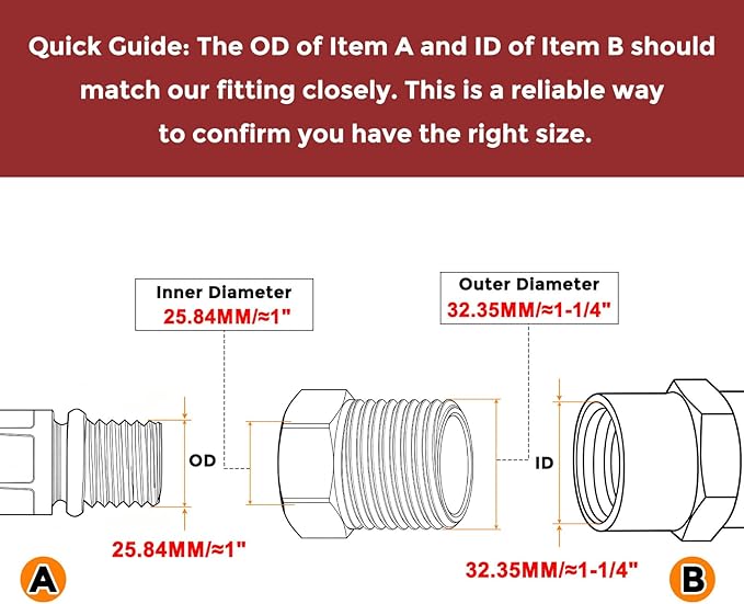 Pack of 1, 1" Male NPT to 3/4" FeMale NPT Solid 304 Stainless Steel Hex Bushing, Hose Fittings Adapter Reducer for Pipe Leak Repair, Bathroom Remodeling, Tool Extensions