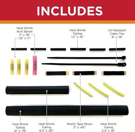 Radiant Solutions Company UL Listed Universal Tee & Splice Kit - For Splicing & Connecting 10-13mm Self Regulating Heat Cable or Heat Tape - Gutter & Roofing Protection