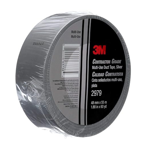 3M Talc 2979 Multi-Use Duct Tape, Silver, 1.88 in x 60 yd x 7 mil, 4 Pack, Temporary Repair, Patching, Tabbing, Capping Pipe, Marking, Labeling