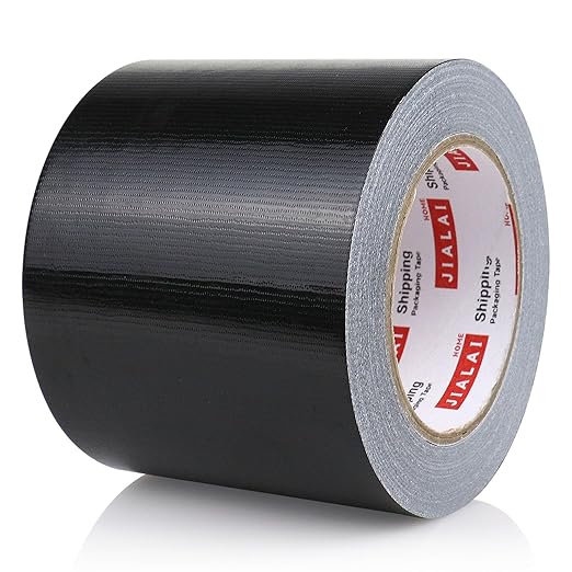 Wide Duct Tape, Industrial Grade 30Yards (90 ft) 4 Inch Black Tape, 9 Mil Heavy-Duty, Waterproof, Strong, Flexible, No Residue, for Crafts & Home Improvement (Black, 4'' x 90ft)