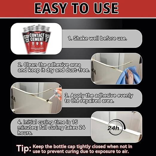 Bondtech Contact Cement Adhesive, Professional Neoprene Contact Adhesive, Strong Cement Glue Bonding for Woodworking, Leather, Repairs and Crafts (4.16 Ounce)