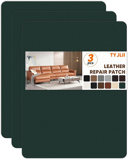 Leather Repair Patch Self Adhesive,8.3″ x 11″ Vinyl Patch Kit,Leather Repair Kit for Furniture,Car Seat,Couch,Office Chair.（Green）