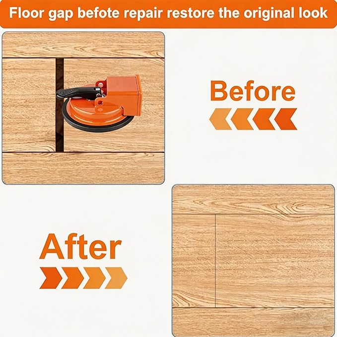Floor Gap Fixer Tool,2026 New Heavy Duty Floor Gap Fixer Tool with Enhanced Suction Cup for Laminate, Vinyl, Hardwood & Engineered Wood Flooring - Comes with 1 Pair Gloves, Green