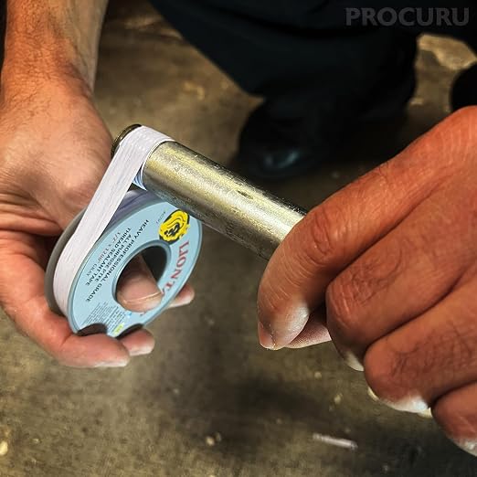 PROCURU Liontape G701 10-Pack 1/2" x 1200" (100-Ft) Heavy Duty Professional Teflon Tape, for Water/Oil/Gas, 4-Mil, High Density, Up to 12000 psi, Grey