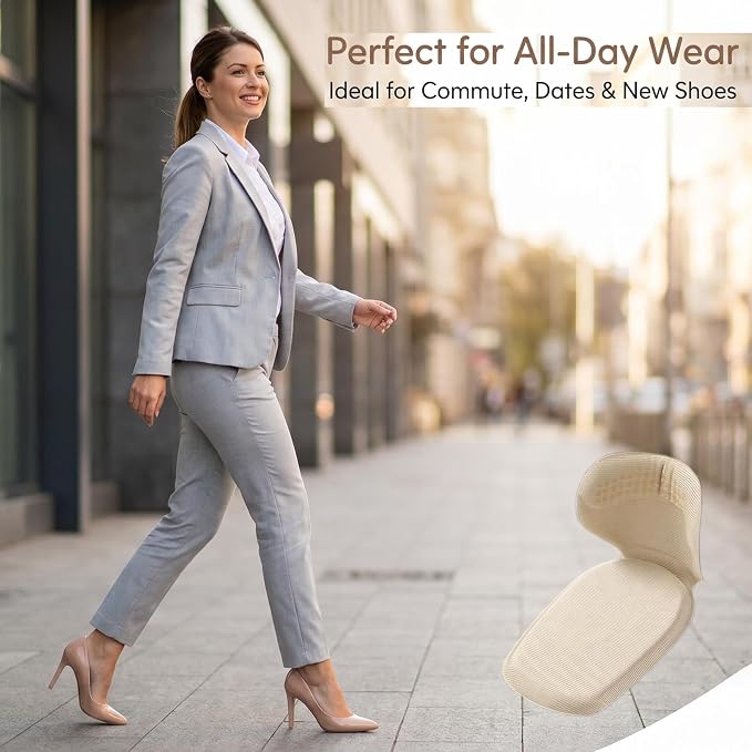 Heel Pads for Shoes Too Big: Self-Adhesive Shoe Filler for Loose Heels - Stop Slipping & Rubbing - Anti-Blister Cushion for Leather Shoes High Heels Women