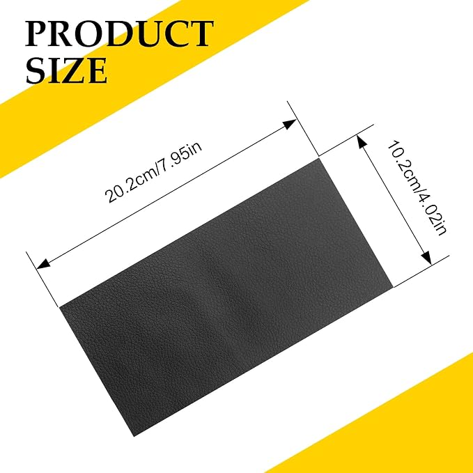 2PCS Self Adhesive PU Leather Repair Patch for Car Seat Furniture and Upholstery Strong Adhesive Easy-to-Use Leather Repair Tape for Tears(Black)