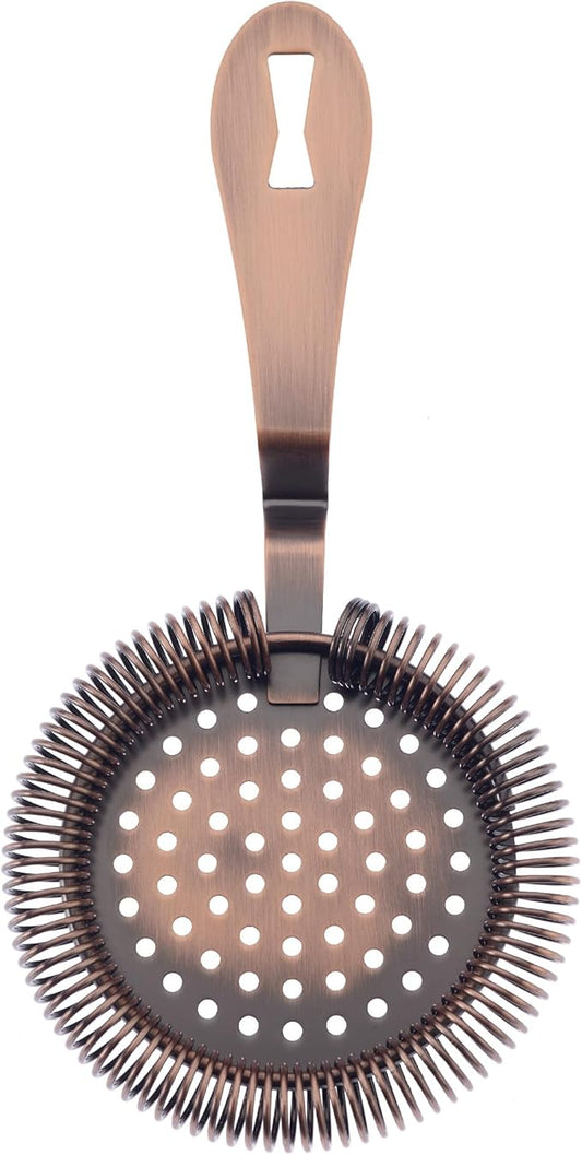 Barfly Deluxe Antique Hawthorne Spring Strainer, Antique Copper