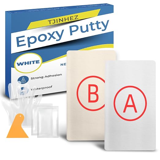 Whtie Epoxy Putty 14oz High Strength Filler Metal Wood Tile Ceramic | Strong bonding, fast cure, fits metal wood tile ceramic, moldable sculpt fill clay, waterproof putty stops leaks permanently