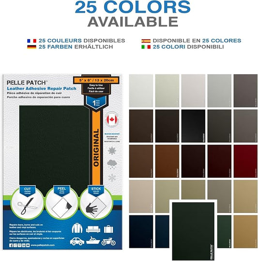 Seat Repair Tape - 25 Colors Available - Original 5x8 - Dark Green