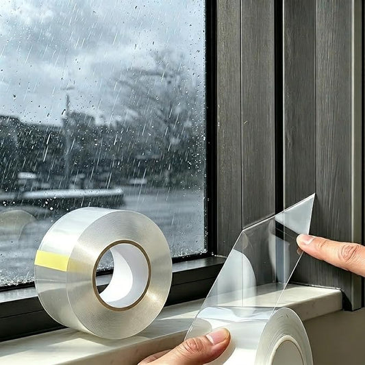 Transparent Window Weather Sealing Tape,20 Mil Thick Window Insulation Tape for Summer & Winter,No Residue Removable Adhesive Waterproof for Door & Window Gaps,AC Units Seal(2 Inch x 33 FT)