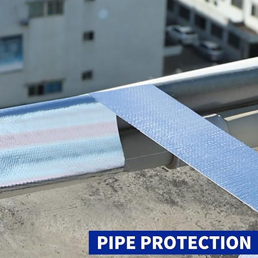TAPEBEAR Heat Shield Tape Aluminized Fiberglass Cool Tape 3inch x 65Yards, Self-Adhesive Reflective Thermal Barrier Tape Heat Resistant for Air Dryer Vent, HVAC, Heating Unit, Auto, Pipe, 196Ft