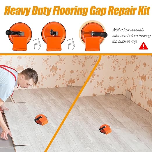 Floor Gap Fixer Tool, Heavy Duty Laminate Floor Suction Cup Repair Tool, for Laminate, Wood, Tile, Vinyl Floor Gap Repair Tool - Durable, Compact, & Efficient Flooring Tools (Red) (Red)