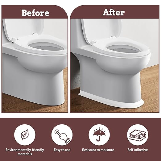 Mokani Caulk Tape Waterproof Self Adhesive, 2 Rolls White Caulking Sealant Strip for Kitchen, Countertop, Bathroom, Sink, Bathtub, Toilet, Floor Wall Edge Protector with Sealing Tool (1.5" x 10.5Ft)