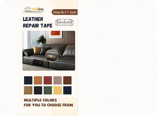 ONine Leather Repair Patch，Self-Adhesive Couch Patch，Multicolor Available Scratch Leather 8X11 Inch Peel and Stick for Sofas, Car Seats Hand Bags Jackets(Pearl White)
