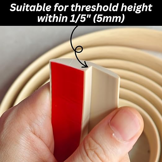 Maxiroc Floor Transition Strip Self Adhesive Carpet Wood Tile Vinyl Flooring Laminate Transition Cover Edge Trim Gap Doorway Threshold for Uneven Floors Heights Within 5 mm (120 inches, Beige Cream)