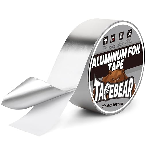TAPEBEAR Aluminum Foil Tape 2" x 150FT, Professional Heat Reflective Tape Metal Duct Tape Heat Resistant Tape Insulation Heat Shield for Insulation, Dryer Vent, Ductwork, HVAC, Air Ducts, Exhaust Hose
