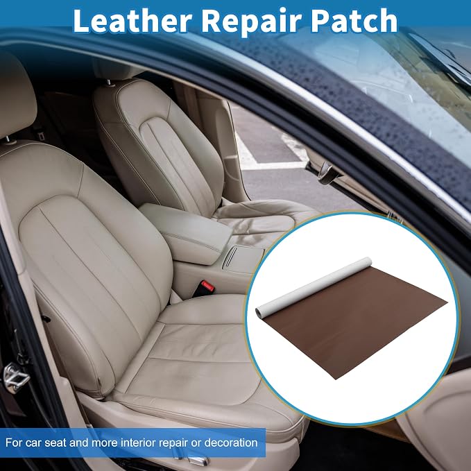 Self Adhesive Leather Repair Patch Strong Stickiness 19.6"x53.9" Leather Repair Tape PVC Faux Leather Light Brown 1 Pcs