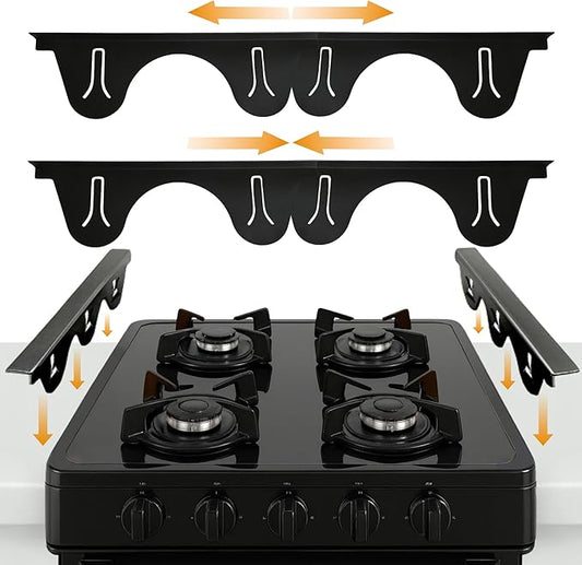 Linda’s Essentials Stainless Steel Stove Gap Covers (2 Pack) Adjustable Length 13.8" to 27.5" Stove Gap Covers Stainless Steel, Steel Adjustable Stove Gap Covers, Counter, Oven & Stove Gap Filler