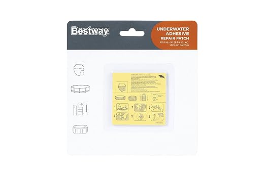 Bestway Underwater Adhesive Repair Patch, Swimming Pool Patch Repair Kit, Pool Puncture Repair Patch, 10 Patches
