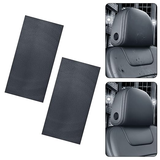 Black Self-Adhesive Leather Repair Patch Tape Kit, 8 x 4 Inch Waterproof & Scratch-Resistant Leather Patches for Car Seat, Furniture, Couch, Sofa, Office Chair, Vinyl Repair Tape Kit