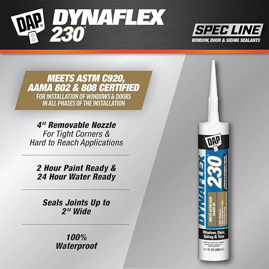 DAP Dynaflex 230 Pro Elastomeric Sealant, Beige BE312, 10.1 Oz (7079807103)