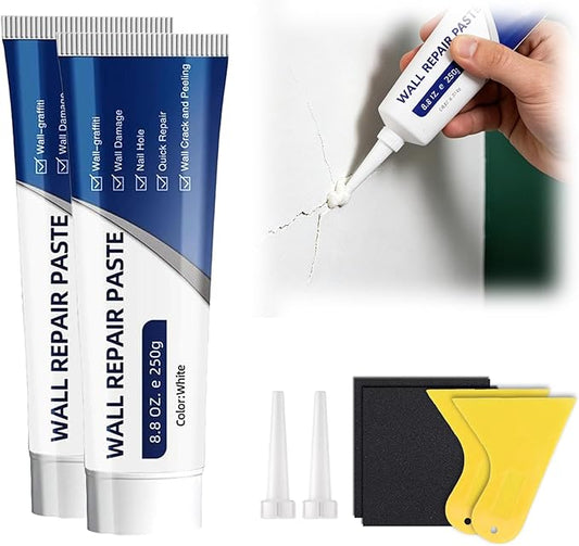 Drywall Repair Kit with Scraper, 2026 New Wall Mending Agent for Holes, Cracks, Small Damage, Quick Easy Solution for Home Wall Efficient Patch Repair (2 pcs)