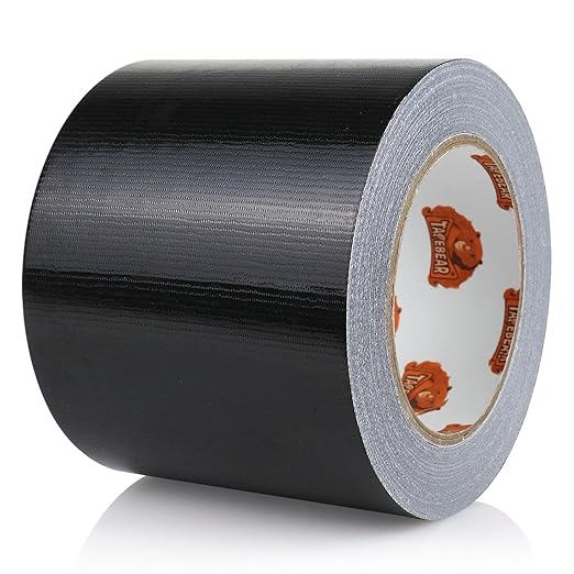 TAPEBEAR Black Duct Tape Heavy Duty 4" x 90FT, Strong Tough Utility Ducting Tape Waterproof, No Residue, Flexible, Hand Tear Binding Tape Industrial Strength for Bundle, Patch, Protect & Repair