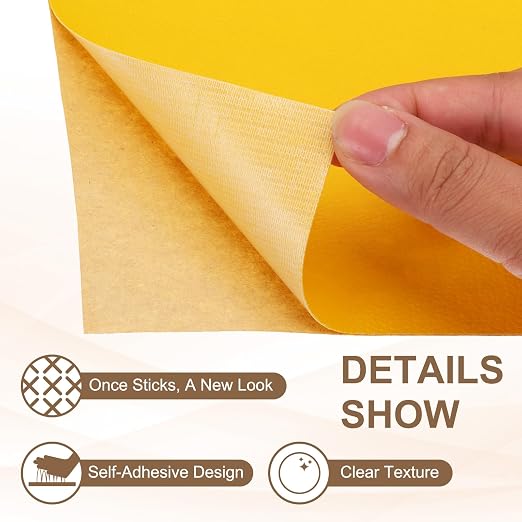 PATIKIL Leather Repair Patch, 2 Pack 10 x 24 Inch Self-Adhesive Vinyl Patch Furniture Tape Repair Kit for Sofas Couches Stools Chairs Cabinets Bags, Yellow