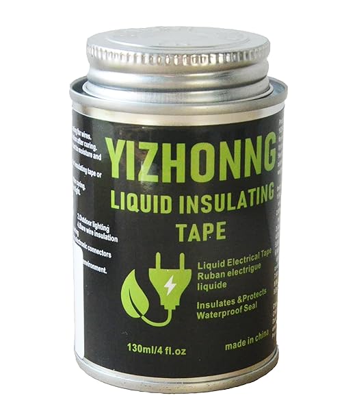 YIZHONG Liquid Electrical Tape Waterproof Liquid Wire Insulation Rubber Quick-Drying High Temperature Black, Flame Retardant (Black 250ml)