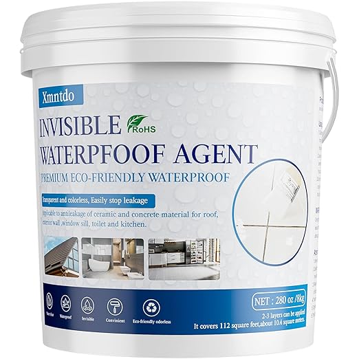 Transparent Waterproof Coating Sealant 280 Oz (8 KG), Invisible Waterproof Anti Leakage Agent, Liquid Water Proof Sealant Clear Indoor and Outdoor Sealing Wood,Gutter,Metal,Roof Repair,Skylight