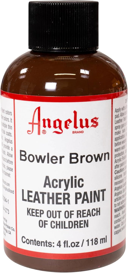 Angelus Acrylic Leather Paint, 4 Fl Oz (Pack of 1), Bowler Brown