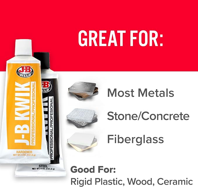 J-B Weld 8271 KwikWeld Professional Size Steel Reinforced Epoxy Twin Pack - 10 oz.