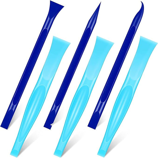 Honoson Non-scratch Plastic Scraper Tool Carbon Fiber Plastic Cleaning Tool Pen-shaped Stiff Scraper for Kitchen Sticker Scratch Cleaning