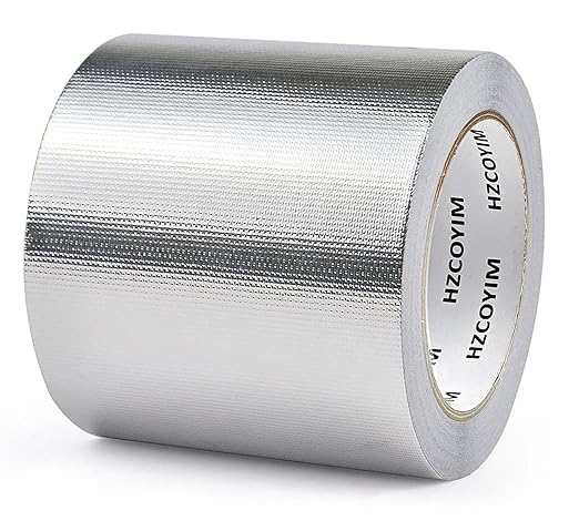 Reinforced Aluminum Fiberglass Tape 4in x 66ft High Temperature Resistant Tape Suitable for Car Exhaust Pipe/Air Conditioning Pipe/HVAC