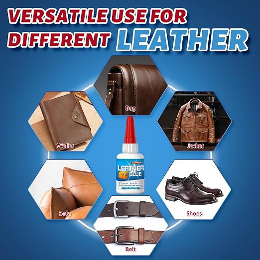 Leather Glue, 35g Ultra-Strong, Waterproof Adhesive for Leather Repair, Shoes, Bags, Sofas, Car Seats, Upholstery, and DIY Crafts, Fast-Drying, Flexible Formula
