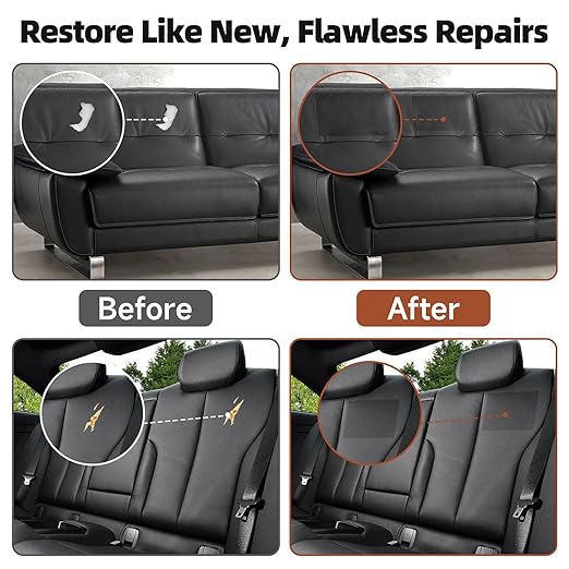 Black Leather Repair Tape, 15.7" x 78.7" Heavy Duty Large Vinyl Repair Patch, Waterproof Self Adhesive Leather Repair Kit for Fixing Holes & Scratches on Couch, Car Seat, Furniture