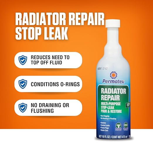 Permatex 30301 Radiator Repair - Stop Leak, 16 fl oz, Protecting Against Coolant Loss, Stopping Leaks and Seepage from Head Gaskets