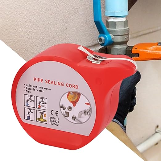 Pipe Repair Tape - Thread Sealing Cord, Pipe Sealing Thread Cord for Fixing, High-Heat Sealant, Water Leak Ribbon with Long-Lasting Finish, Plumbing Repair Unit for Waterproofing and Patching