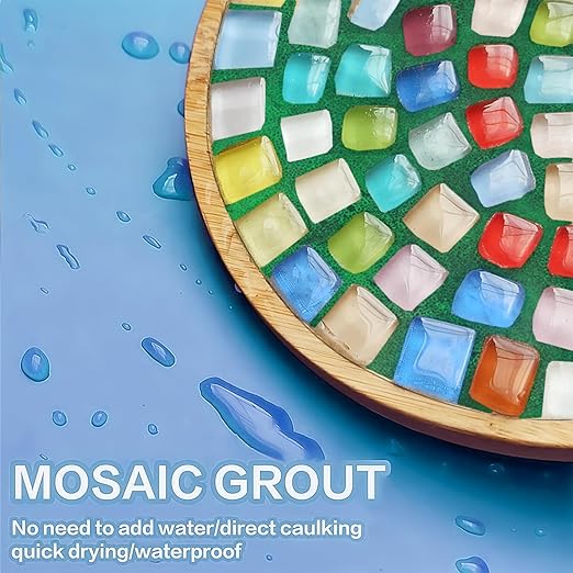 Mosaic Crystal Grout, Mosaics Tile Tools, Mosaic Tile Accessories – Essential for Handmade Grouting and Perfect for DIY Craft Projects (Green, 8.8oz)