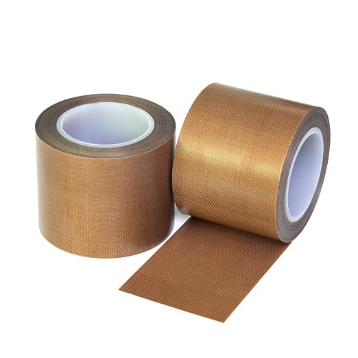 High-Temperature Teflon Fabric Tape, 2 Inch×33 Feet PTFE Tape for Vacuum Sealer Machine, Hand Impulse Sealers Insulation PTFE Coated Fiberglass Adhesive Tape Waterproof, Heat Resistant, Durable