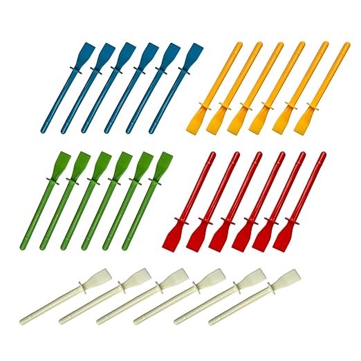 Lependor Glue Spreaders, Colored Plastic Glue Smear Sticks Applicator DIY Art Leather Craft Tool, Easy Clean Polypropylene Plastic - Pack of 30