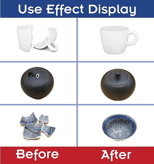 LOOCTOT 30g Ceramic Glue,China Porcelain and Pottery Repair,Super Instant Glue Bonding Between Ceramics,No Smell After Cure,Waterproof Clear