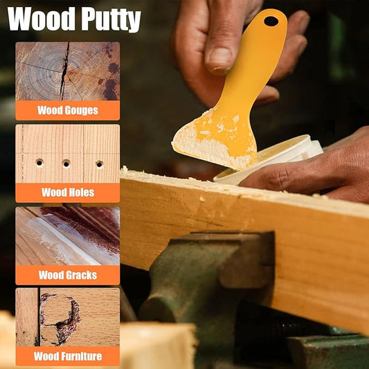 Deuvuo White Wood Filler, 32 Oz Paintable white Wood Putty, Stainable Wood Filler - Exterior Wood Repair Filler Kit Offers a Quick and Lasting Fix for Furniture, Cabinets, Floors,Door, Deck
