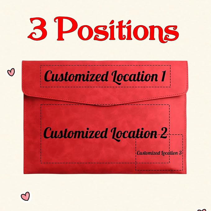 Customized A4 File Folder Expandable File Organizer,Personalized Name PU Leather Envelope Holder for Work、School、Home、Office (Red)