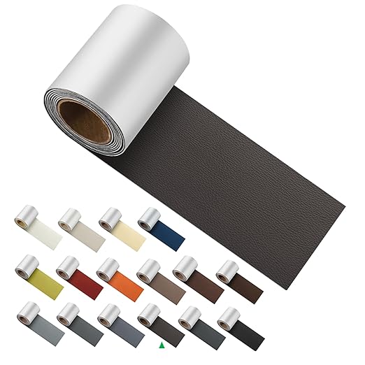 ILOFRI Self Adhesive Leather Repair Patch Tape 3x60 inch, Vinyl and Leather Repair Kit for Couches, Furniture, Car Seat, Boat Seat, Sofa, Vinyl Upholstery, Chair, Interior - Grey Brown