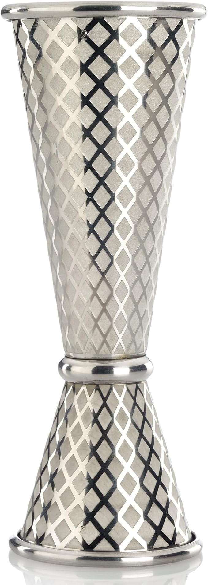Barfly 1 x 2 oz. Diamond Lattice Etch Japanese Style Jigger, Stainless Steel