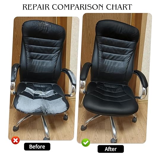 BSZHTECH Leather Repair Tape Self-Adhesive Leather Repair Patch for Couch Furniture Sofas Car Seats Advanced PU Vinyl Leather Repair Kit (Black, 35.4X157 inch)