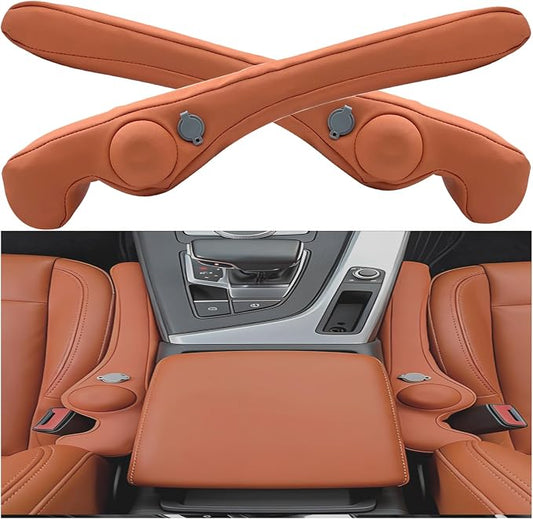 Inflatable Car Seat Gap Filler, Air Bladder Leak Proof Plug for Car Seat Cracks, Universal Fit Easy Installation to Prevent Items from Falling - No Tools Required, Back Seat Safe Orange