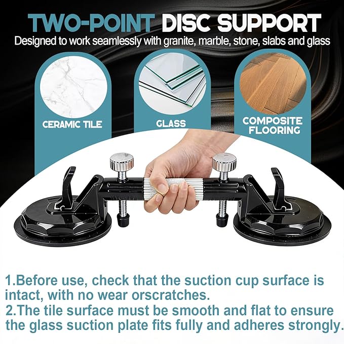 2 Pack Laminate Floor Gap Repair Tool, Pro Countertop Alignment Clamps, Adjustable Granite Seam Setter with Vacuum Suction Cups, for Granite, Marble, Stone, Slab and Glass